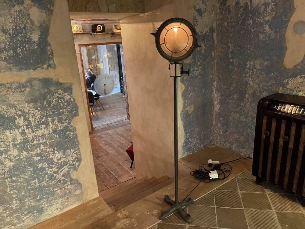 industrial lamp on a stand