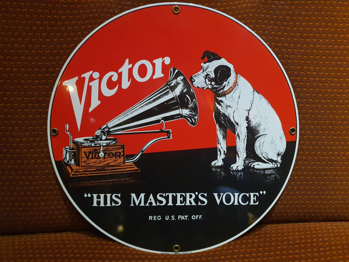 VICTOR - HMV  advertising sign