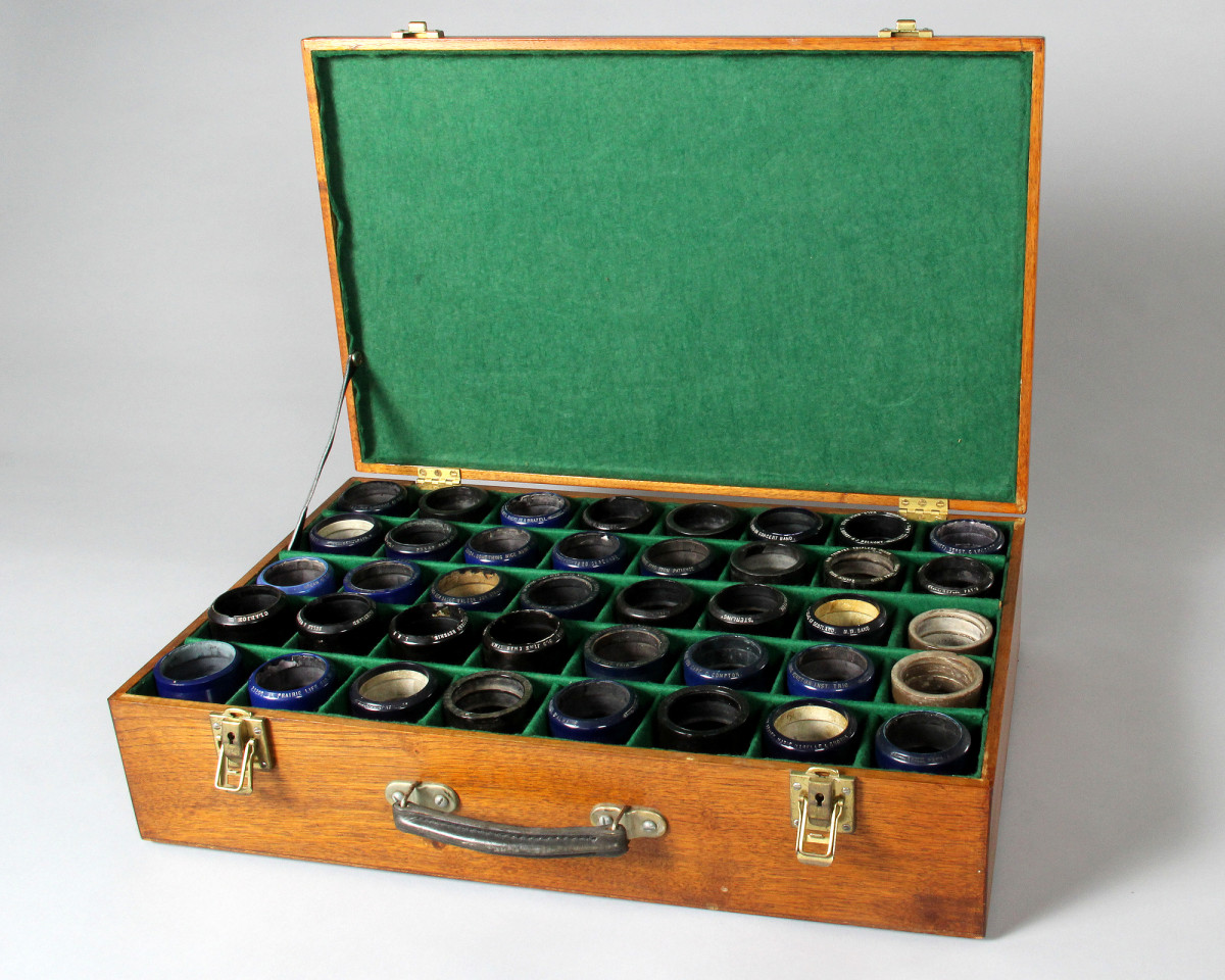 holder with 40 phonograph cylinders