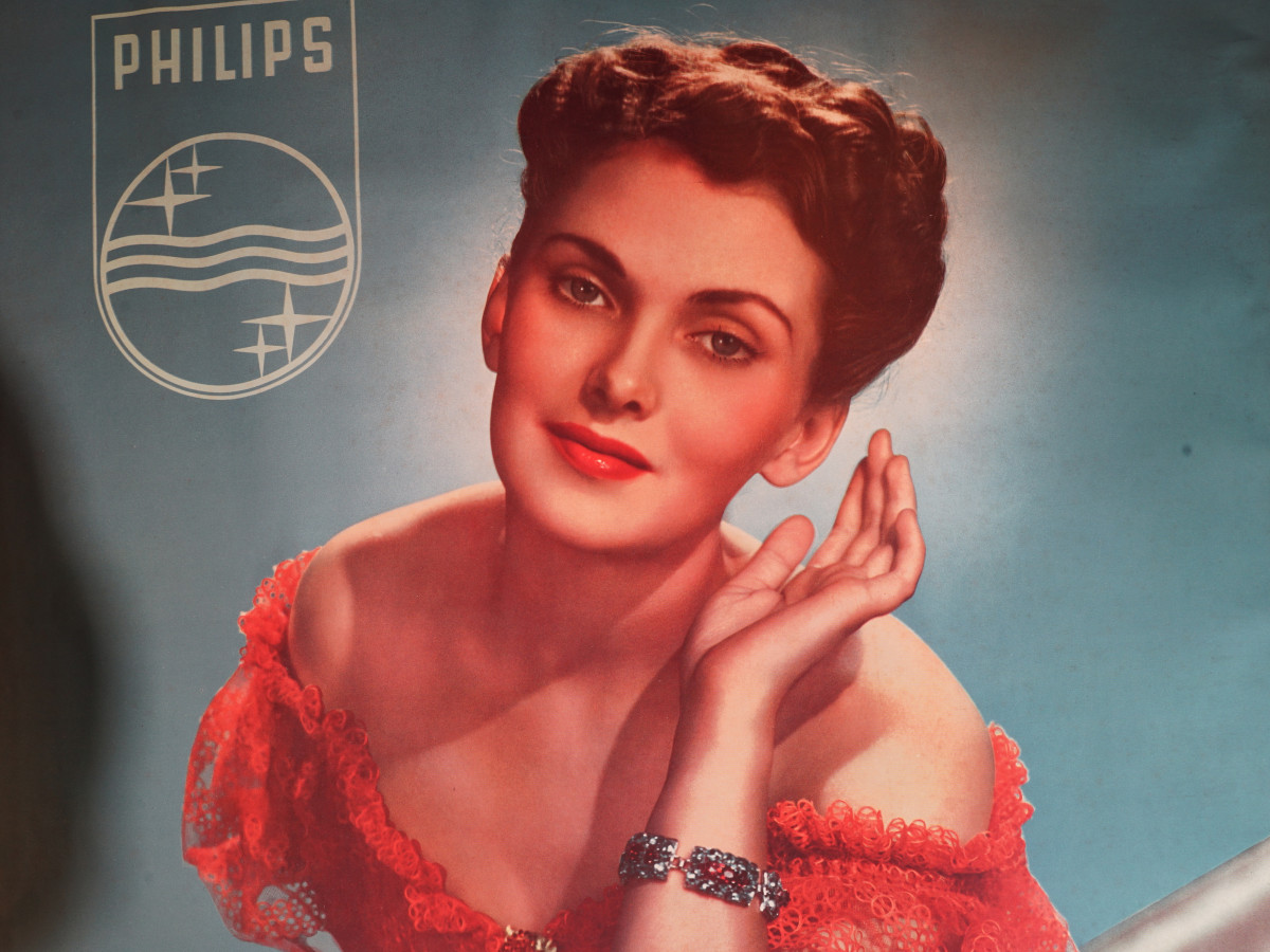 PHILIPS advertising poster - Girl in red