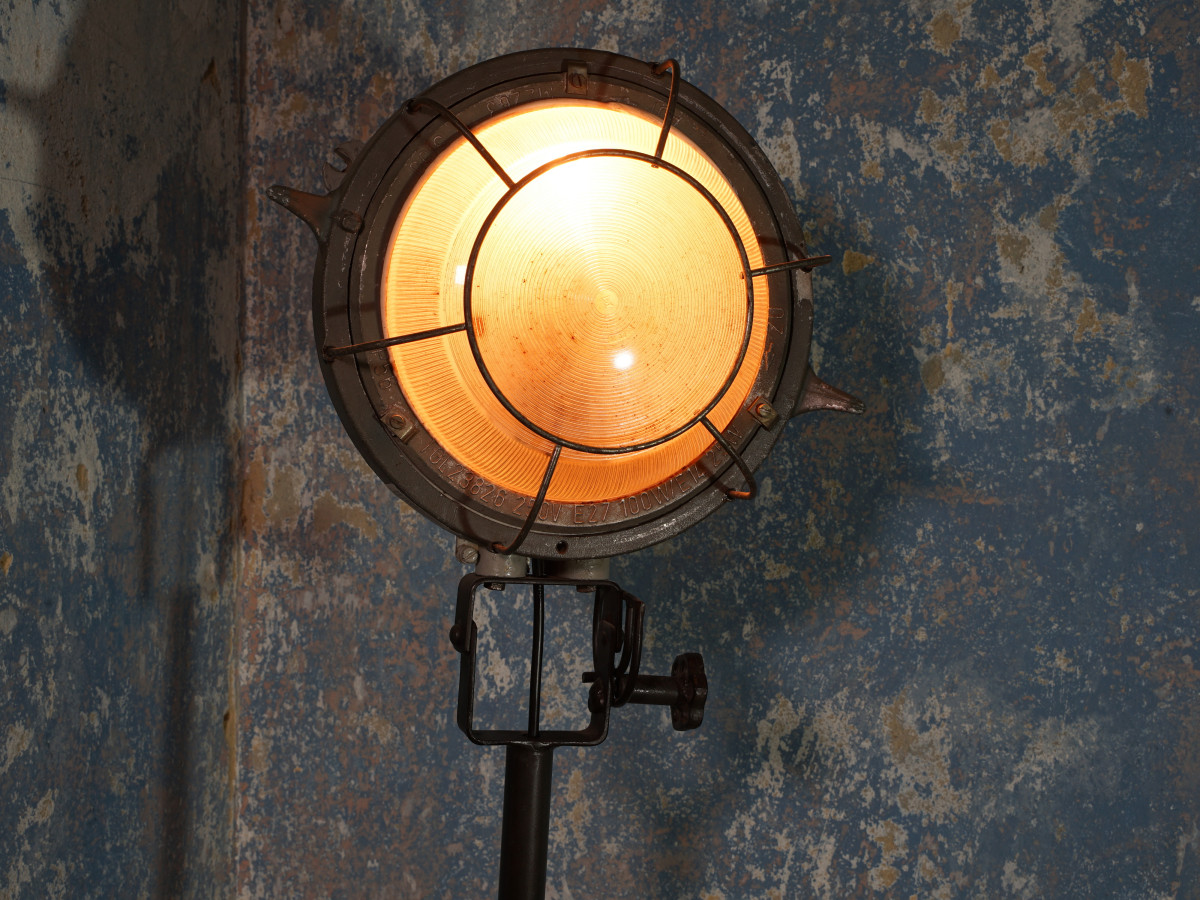 industrial lamp on a stand