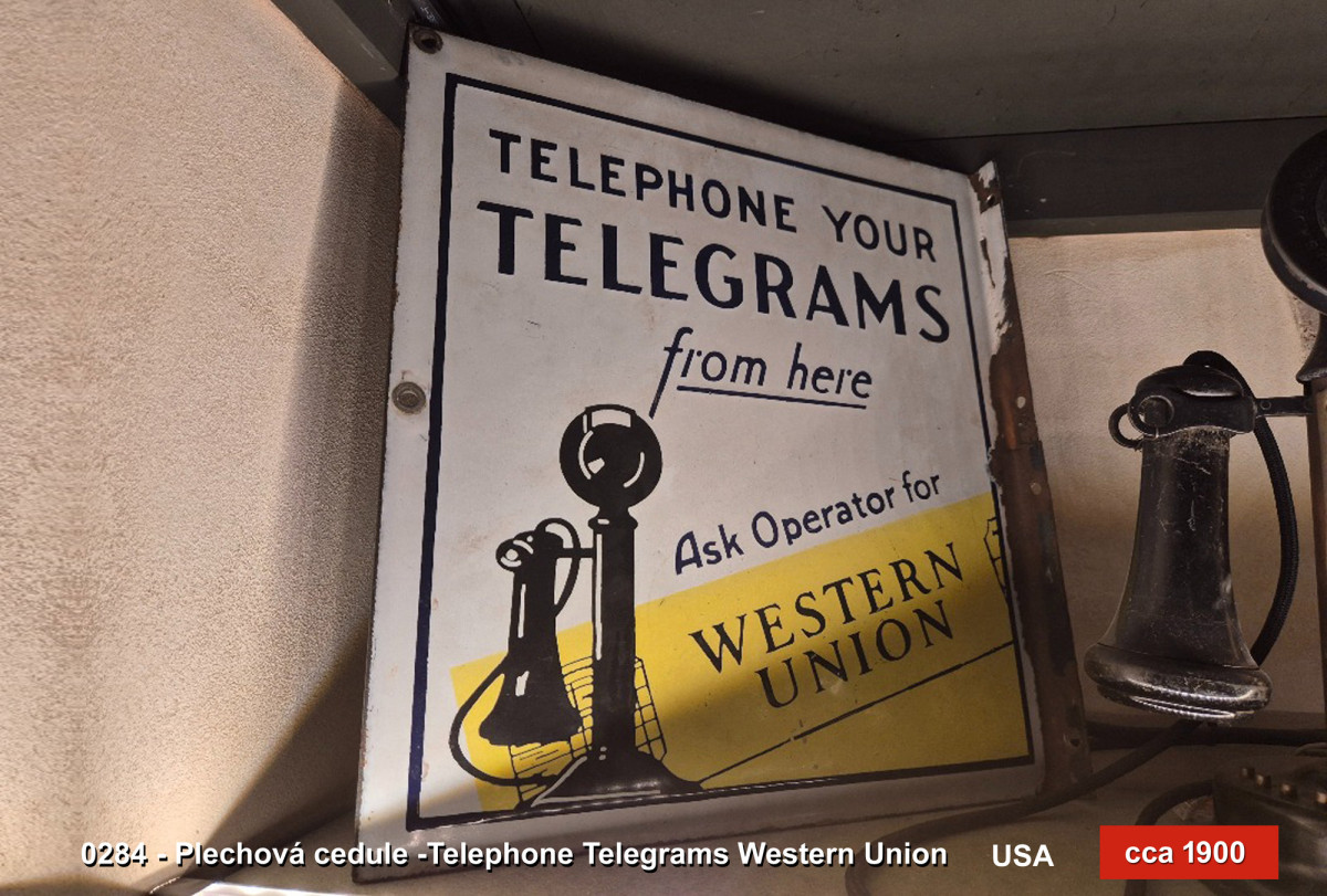 tin sign - Telephone your Telegrams